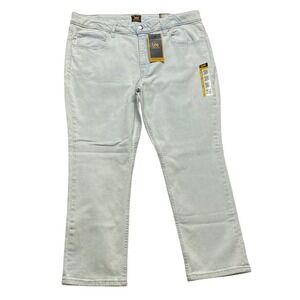Lee‎ Legendary Straight Crop Jeans Womens Moonlight Light Wash Mid Rise 16M NWT